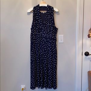Evan Picone White polkadot Navy dress 18